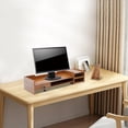 thumbnail image 4 of DIY Office Wood Desk Organizer Multifunctional Wooden Storage Shelf Monitor Stand Riser Desktop Tray with Lock Drawer, 4 of 12
