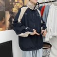 thumbnail image 4 of Women's Casual Zip Up Color Block Racing Jacket Oversized Unisex Outerwear, 4 of 5