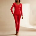thumbnail image 2 of Uaswgudfs Women Pajamas Set Cotton Sleepwear Full Sleeve Nightwear with Long Pants Soft slim Pjs Set, 2 of 9