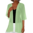thumbnail image 3 of Noric Women's Open Front Mid Length Sheer Cover Up 3/4 Sleeve Lightweight Layering Loose Casual Summer Beach Daily Vacation Outerwear, 3 of 8