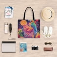 thumbnail image 6 of Canvas Tote Bag for Women Girls Design Print Tropical Refreshment with A Parrot Tote, 6 of 8