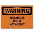 thumbnail image 1 of SignMission OS-WS-A-1218-L-12098 12 x 18 in. OSHA Warning Sign - Electrical Room Not An Exit, 1 of 1