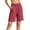 Red#11, variant on Yteetum Bermuda Shorts for Women Summer Drawstring Button Knee Length Shorts Casual Solid Loose Fits Lightweight Comfy Hiking Shorts