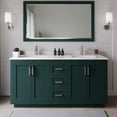 thumbnail image 2 of Wyndham Collection Miranda 66" Metal Double Bathroom Vanity in Green/Nickel, 2 of 7