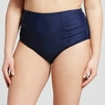 thumbnail image 4 of Costa Del Sol Navy High-Waist Tummy Control Bikini Hipster Bottom Swimwear Plus Size 3X, 4 of 5