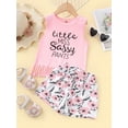 5T Little Girls Clothes 6 Years Little Girls 2PCS Summer Outfits Letter