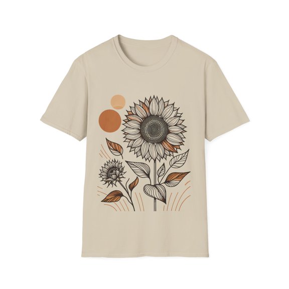 Celebrate Litha Boho Style - Sunflower Graphic Tee, Summer Festival Shirt