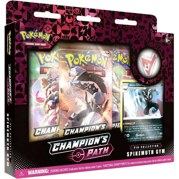 Pokemon Champion's Path Spikemuth Gym Pin Collection (3 Booster Packs, Promo Card & Pin!)