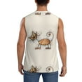 thumbnail image 4 of Balery Brown Cat Cartoon Men's Sleeveless Muscle Shirts Workout Tank Top, Moisture Wicking, Odor Protection-3X-Large, 4 of 8