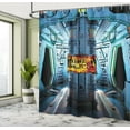 thumbnail image 5 of Ambesonne Outer Space Shower Curtain, Ship Station Base, 69"Wx75"L, Blue Black Orange, 5 of 5