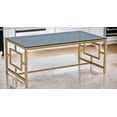 thumbnail image 2 of Nola Home Modern Gold Cocktail Table with Smokey Glass Top, Gold, 2 of 3