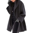 thumbnail image 2 of Abrigos de invierno de moda para mujer, chaqueta y abrigo largo con capucha y botones con cuello chal para otoño e invierno, para damas, trabajo, fiesta, oficina, ropa de abrigo roja M, 2 of 5