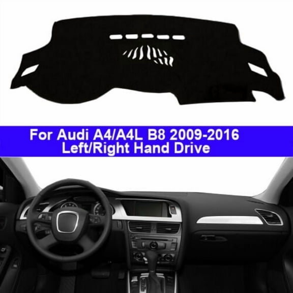 Leather Car DashMat Dashboard Protects Cover Cape For Audi A4 A4L B8 2009 -2015 2016 Black