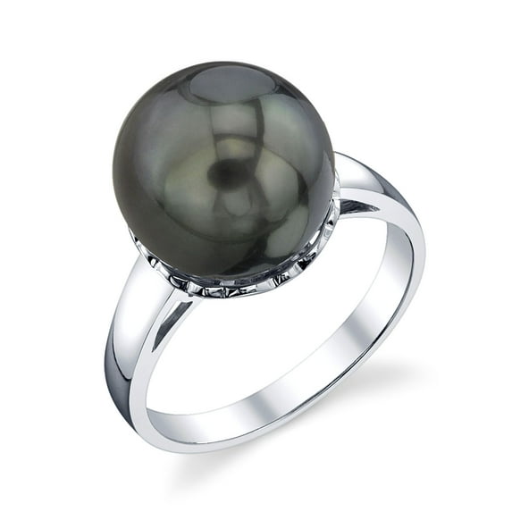 10mm Tahitian South Sea Cultured Pearl Laurel Ring