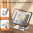 thumbnail image 3 of Universal Laptop Stand with 360° Rotating Base, Adjustable Height Multi-Angle, Foldable Mounted Reading Bookshelf Gray, 3 of 7
