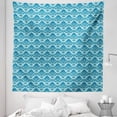 thumbnail image 1 of Damask Tapestry, Blue Colored Pattern with Western Style Tile Revival Flourish Baroque Influences, Fabric Wall Hanging Decor for Bedroom Living Room Dorm, 5 Sizes, Blue Seafoam, by Ambesonne, 1 of 1