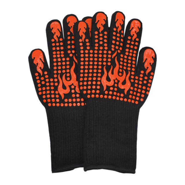 BBQ Gloves Heat Resistant 1,472℉ . Kitchen Cooking Hot Food orange