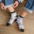 thumbnail image 3 of Pofeuu Indigo Tie Dye Print 30cm Socks, Adult Running Hiking Socks for Youth and Adult, 3 of 7
