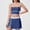 Set-75Blue, variant on LEWKW Outfits for Women 2 Piece Skirt Sets Spaghetti Strap Crop Top & Mini Slit Skirt Contrast Binding Clubwear Party Night Out Matching Suits