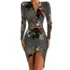 thumbnail image 2 of Women Tunic Bodycon Dress Ladies Holiday Evening Party V-Neck Leopard Dress, 2 of 8