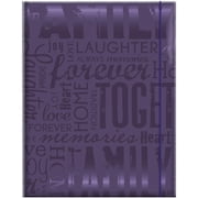 MBI Embossed Gloss Expressions Photo Album, 4.75" x 6.5", 100 Pocket, Family, Deep Purple