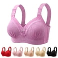 thumbnail image 2 of VISALY Bras for Women, Women'S Fashionable and Casual Front Buttoned Underwear for Elderly People Skin Friendly and Comfortable Bra, Shapely Bra, Bras for Women No Underwire, Bras (Pink, XL), 2 of 5