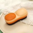 thumbnail image 2 of chaungfeng Laundry Stain Brush, Two-Side Soft Bristle Scrub Brush for Stain Removal, Silicone Household Clothes Washing Brush Dual-use Scrubbing Brush for Clothes Underwear (Orange), 2 of 6