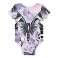 thumbnail image 2 of Leopard Print Butterflies Pink Roses Pure Cotton Bodysuit Short Sleeve Pajamas One-Piece Romper Unisex 2T, 2 of 6