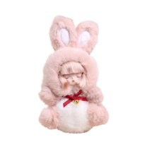 Plush Rabbit Stuffed Animal Toy With Soft Fluffy Texture, Cute Bow And Bell Details For Enhanced Playfulness, Safe Non-Toxic Materials For Safe Interaction With Big Kids And