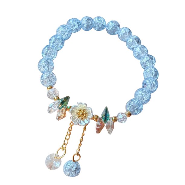 Pulsera de cristal de la flor de los cabritos con la joyería fina ajustable de cristal para las muchachas