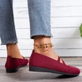 thumbnail image 5 of YOUYEDIAN Mary Jane Shoes Women Comfortable Slip on Non Slip Ballet Flats Shoes Spring Business Wide Closed Toe Low Heels Walking Shoes (Deep Red), 5 of 6