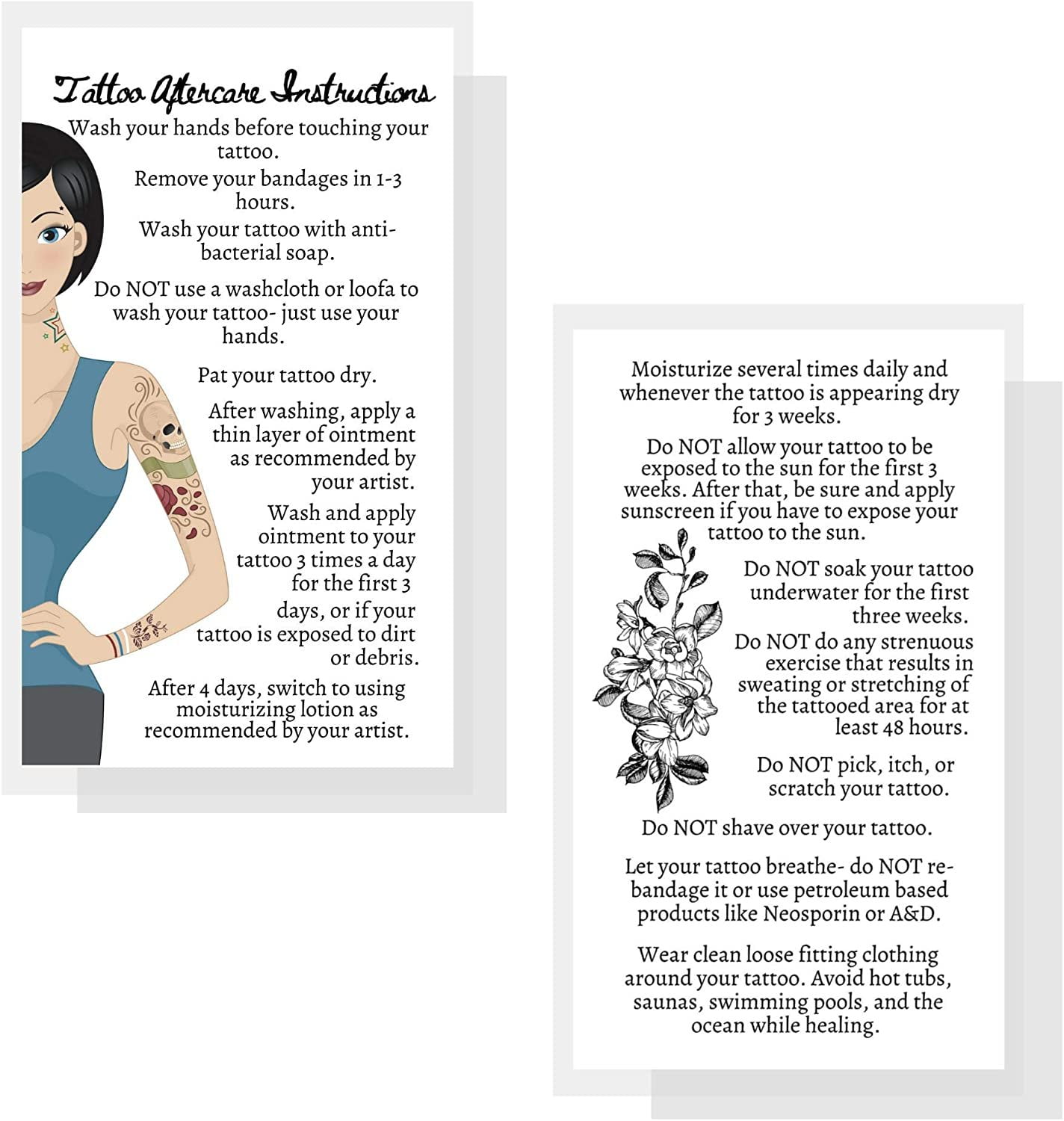 Tattoo aftercare instructions printable