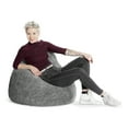 thumbnail image 2 of Gouchee Home Fluffy Grey Faux Fur Bean Bag Chair – Plush Lounge Seating with Polystyrene Bead Filling, Suitable for Adults and Teens, Lightweight & Portable for Bedroom, Dorm or Living Room, 2 of 8