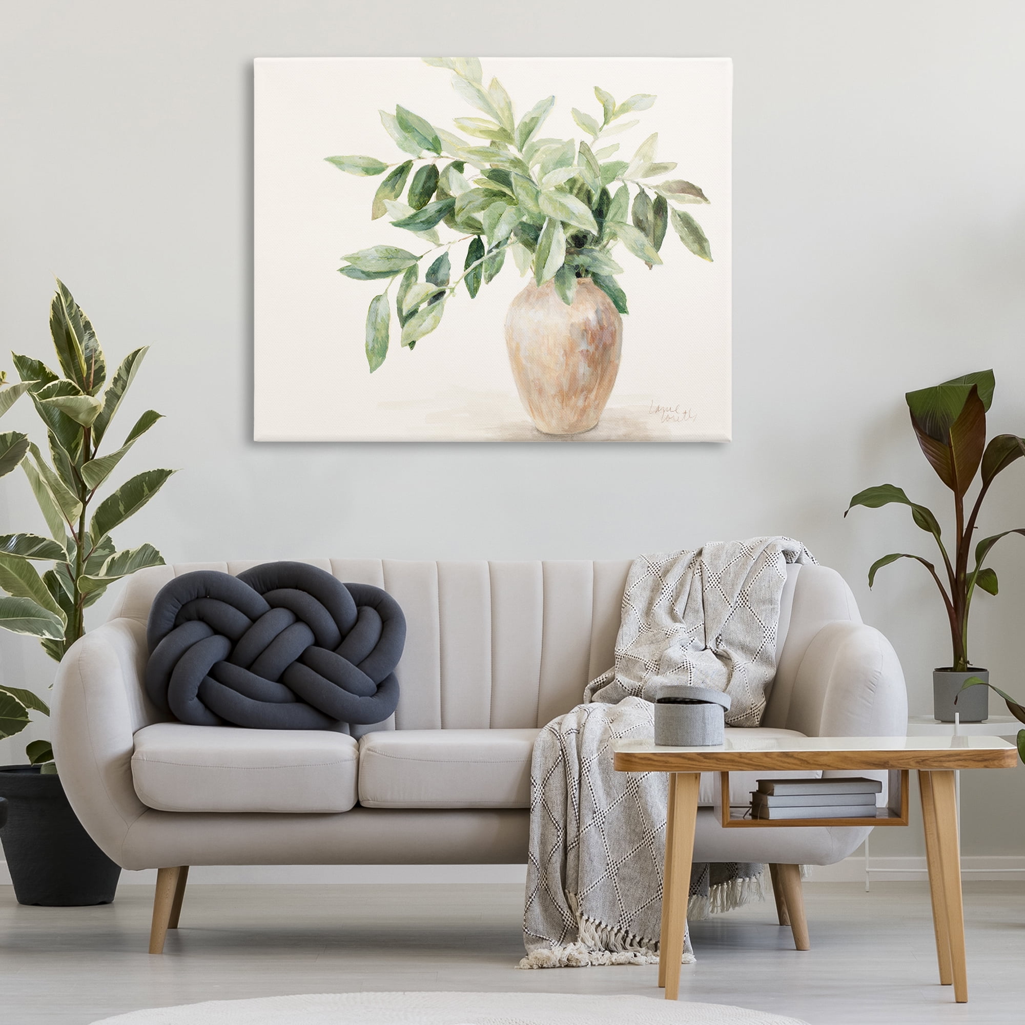Stupell Industries Ivy Potted Plant Botanical & Floral Painting Gallery Wrapped Canvas Art Print Wall Art, 48 x 36