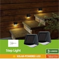 Mainstays 2Count Solar Powered Black Wall Mountable LED Step Light, 3