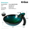 thumbnail image 5 of KRAUS Nature Series Green Glass Bathroom Vessel Sink and Waterfall Faucet Combo Set with Matching Disk and Pop-Up Drain, Oil Rubbed Bronze Finish, 5 of 8