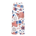 thumbnail image 5 of America 250 Pants for Women Patriotic American Flag Print Wide Leg Trousers Elastic High Waist Casual Breathable Pants with Pocket, #01 Light Blue, M, 5 of 5