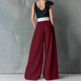 thumbnail image 5 of Women's High Waist Wide Leg Pants Elegant Pleated Work Business Casual Suit Trousers by Yigetop Wine S, 5 of 7