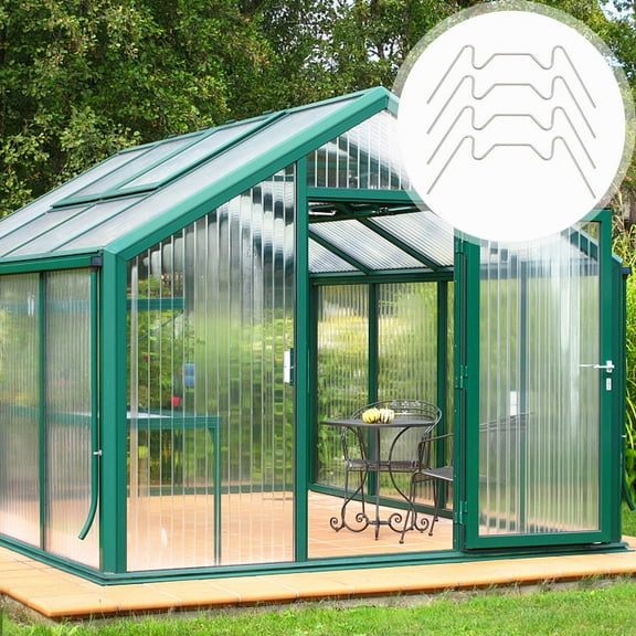WASHWEPE Greenhouse W Glass Clamps Silver 25Pcs 3.0x1.3in