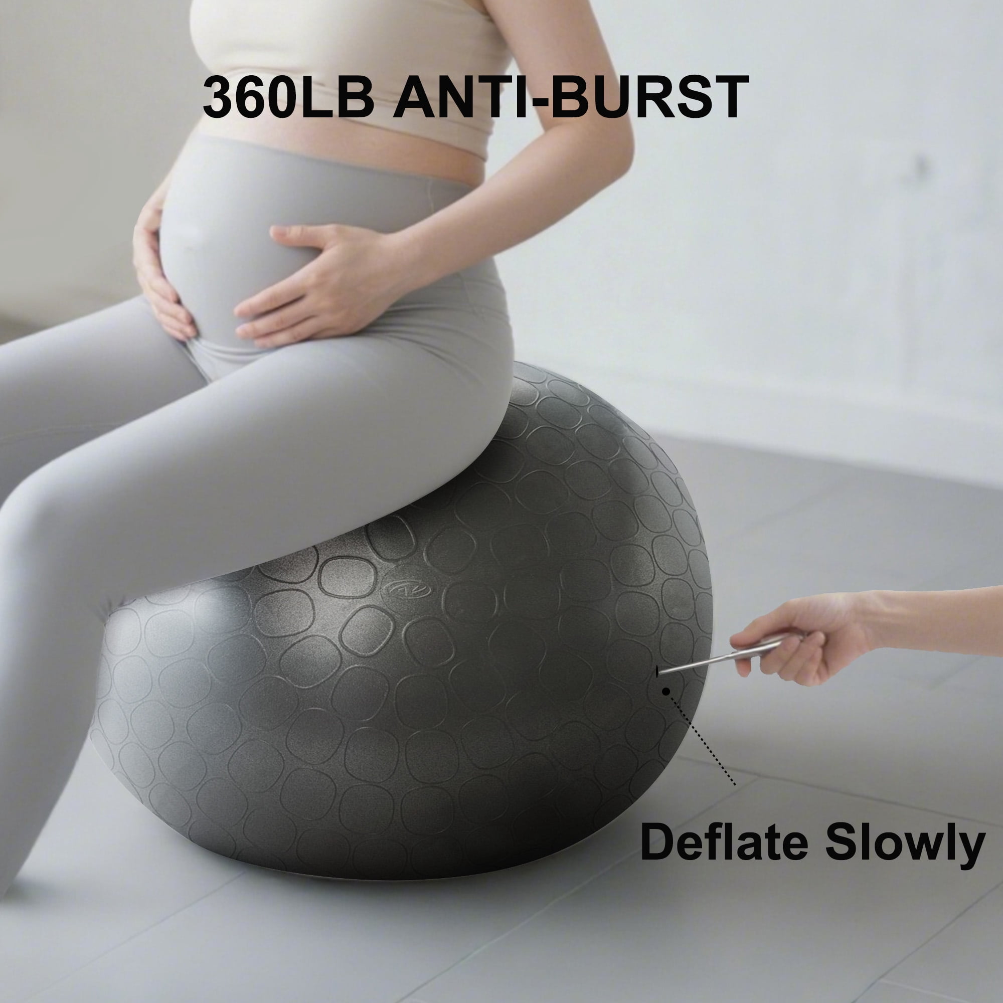 Athletic Works 75cm Exercise Yoga Ball, Anti Burst Free Air Pump for Fitness, Balance and Gym Workout