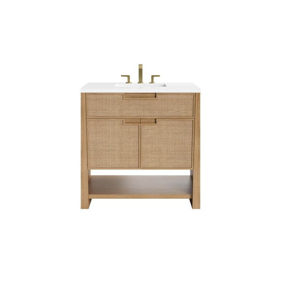 James Martin Vanities D225-V36-SSO-3WZ Solene 36" Free Standing Single Basin Poplar Wood