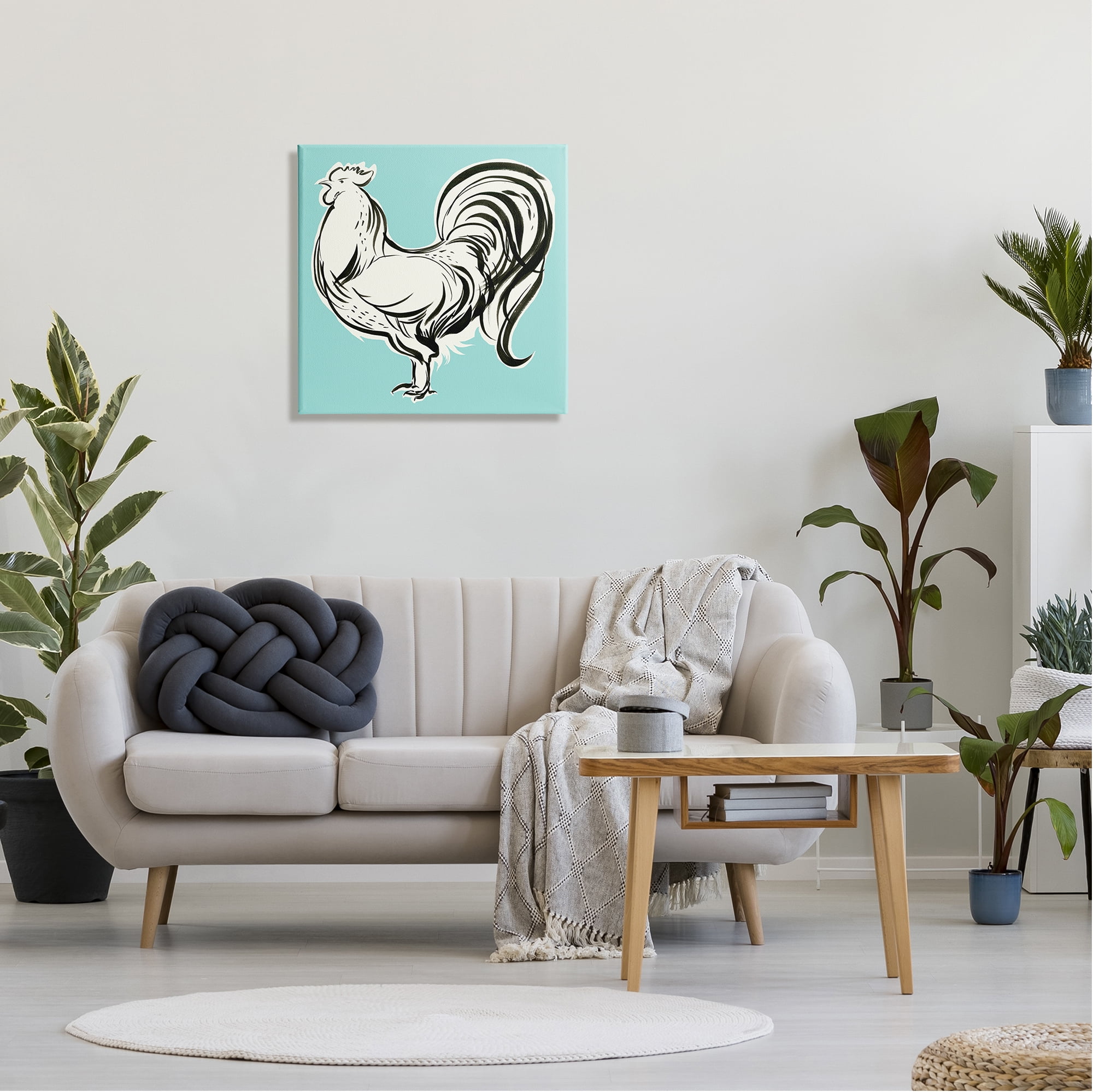 Stupell Industries Modern Rooster Drawing Animals & Insects Painting Gallery Wrapped Canvas Print Wall Art, 24 x 24