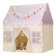 thumbnail image 1 of Tienda de campaña para niños Senodeer para interiores, color morado, con tapete, guirnalda y luz, 1 of 7