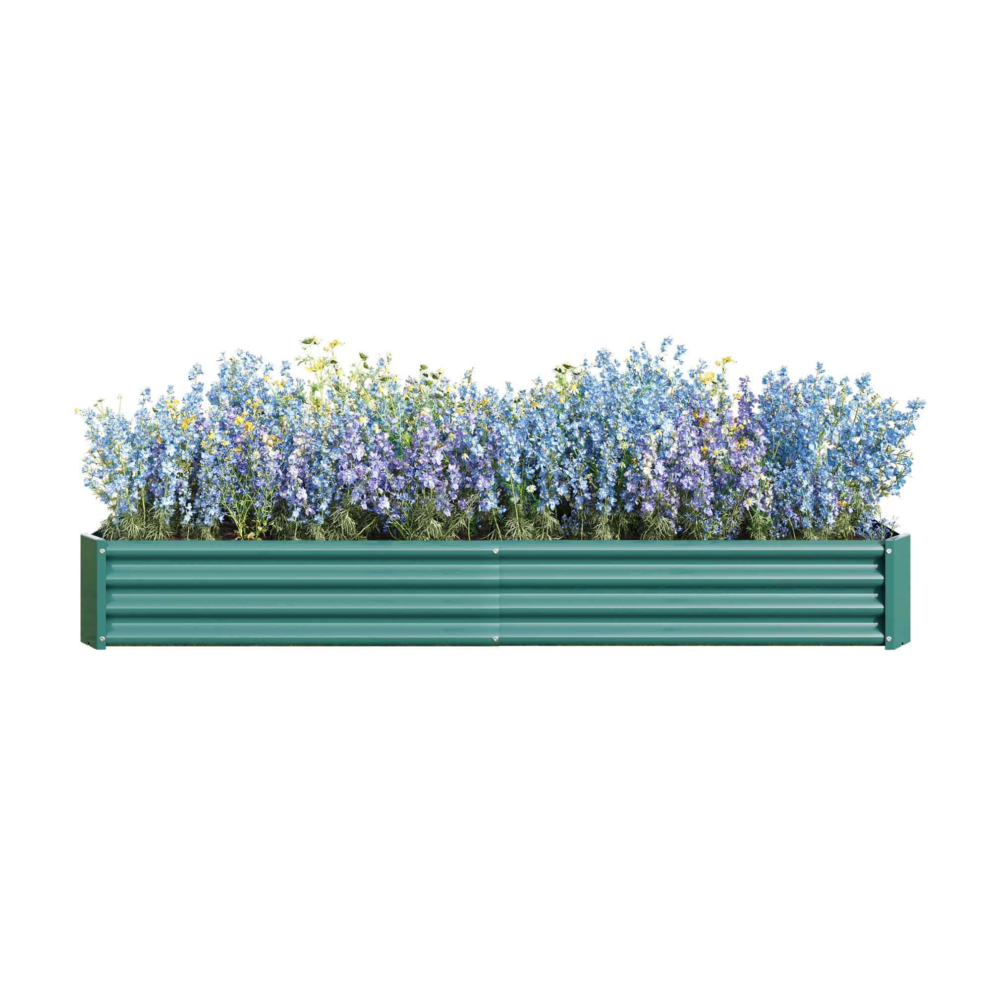 Yoneston Galvanized Raised Garden Beds Kit 7.6x3.7x0.98ft Rectangle Metal Garden Beds Galvanized Steel Planter Box for Vegetables Flowers Herbs Outdoor, Green