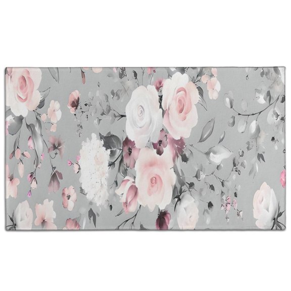 Pioneer Flower Floral Print Pattern Door Rugs,Washable Non Slip Door Mats Indoor,Decorative Door Mats,Entry Mat Indoor for Entrance,Bedroom,Kitchen,Bathroom,17"x30"