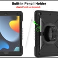thumbnail image 6 of Hard Back Cover Case for Apple 10.2-inch iPad 9th/8th/7th Generation (2021/2020/2019) - Portable Case with Rotating View Kickstand & Shoulder/Hand Strap,  Shockproof Sturdy Rugged Cover, Black, 6 of 8