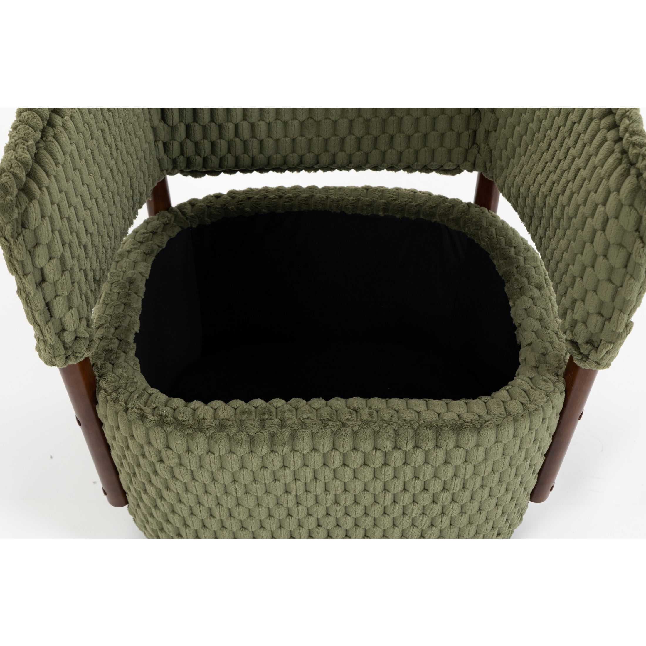 GDF Studio Derwin Mid-Century Modern 360° Swivel Accent Chair with Storage, Reading Armchair for Living Room, Army Green