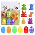 thumbnail image 2 of KOYPTL 6 Pcs Easter Eggs Prefilled with Animals Fruit Toys Easter Basket Stuffers Easter Holiday Party Favors Valentines Xmas Easter Gifts for Boys Girls Multi Color, 2 of 7
