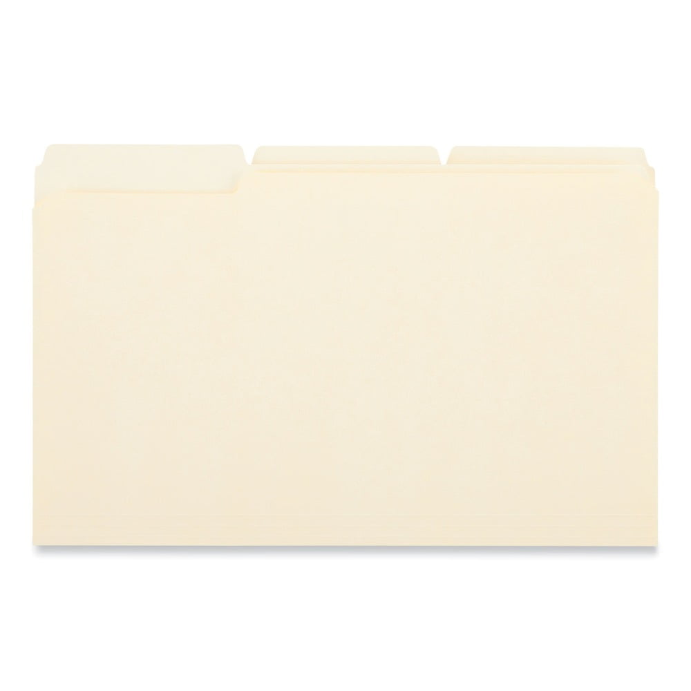 Universal UNV16123EE 2-Ply 1/3-Cut Assorted Top Tab File Folders - Legal Size, Manila (100/Box)