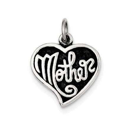 Finejewelers Sterling Silver Antique Mother Heart Charm